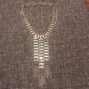 Silver tone Art Deco necklace